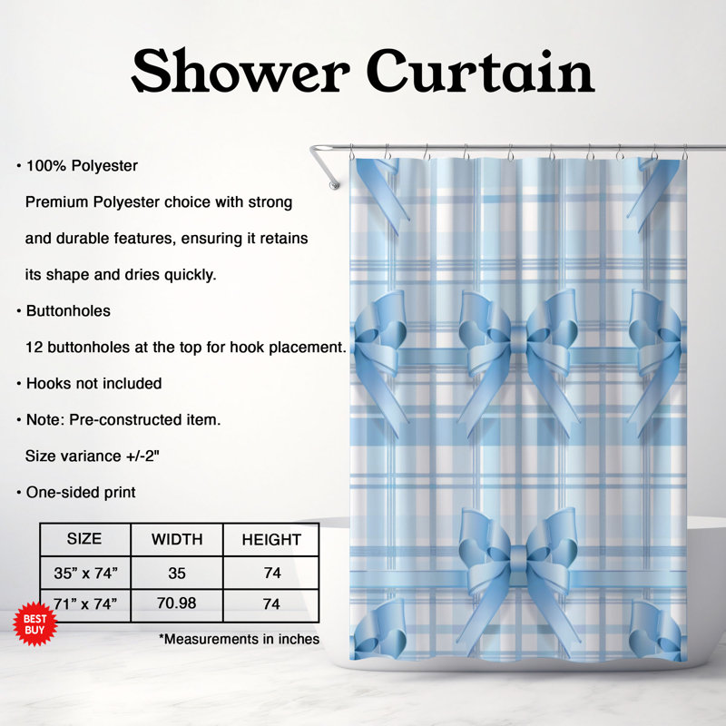 Rideau de douche Bow Flirt - Premium, H 74 po x l 71 po