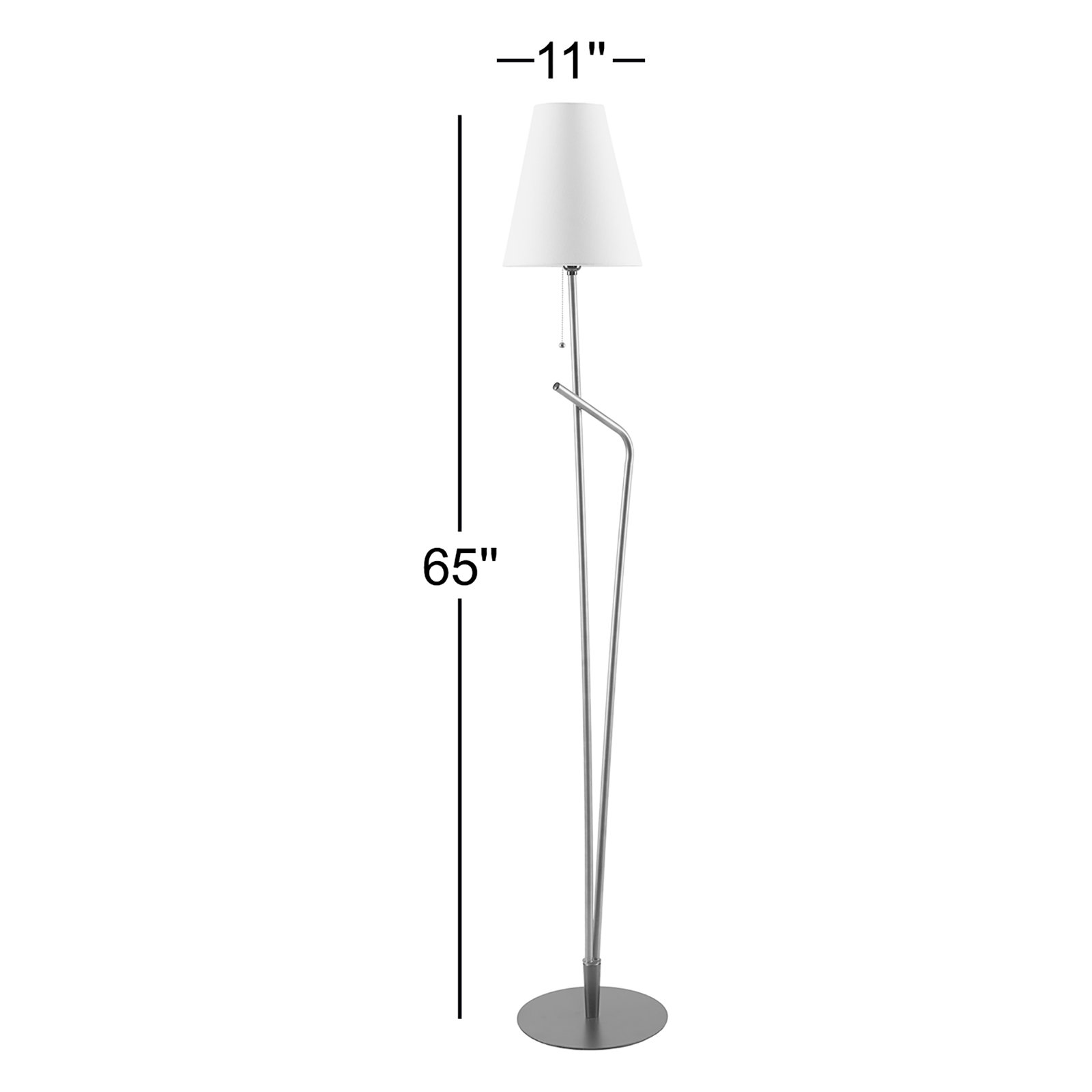 Clomer 65" Dimmable Floor Lamp, Black/Tan