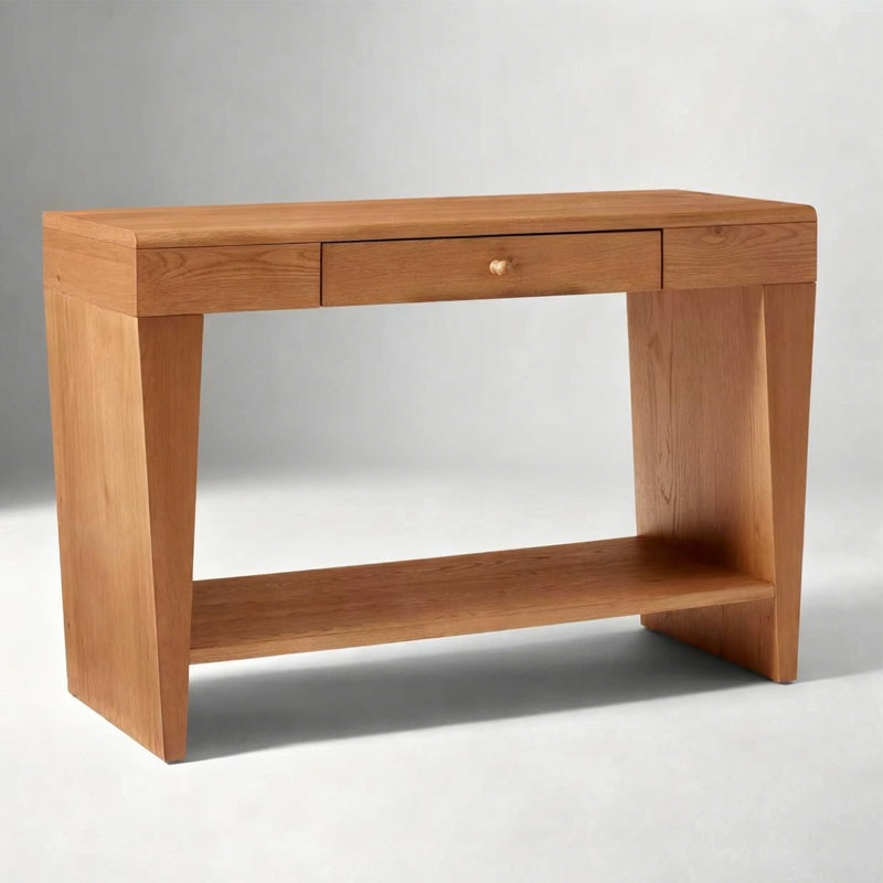 French-style wooden rustic entrance table, 29.53" H x 55.11" W x 13.77" D
