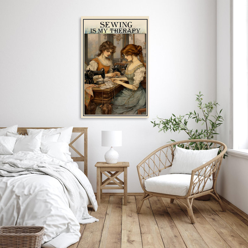 «Sewing Is My Ther Therapies», reproduction d'art graphique sur toile tendue, H 36 po x l 24 po x P 1,25 po