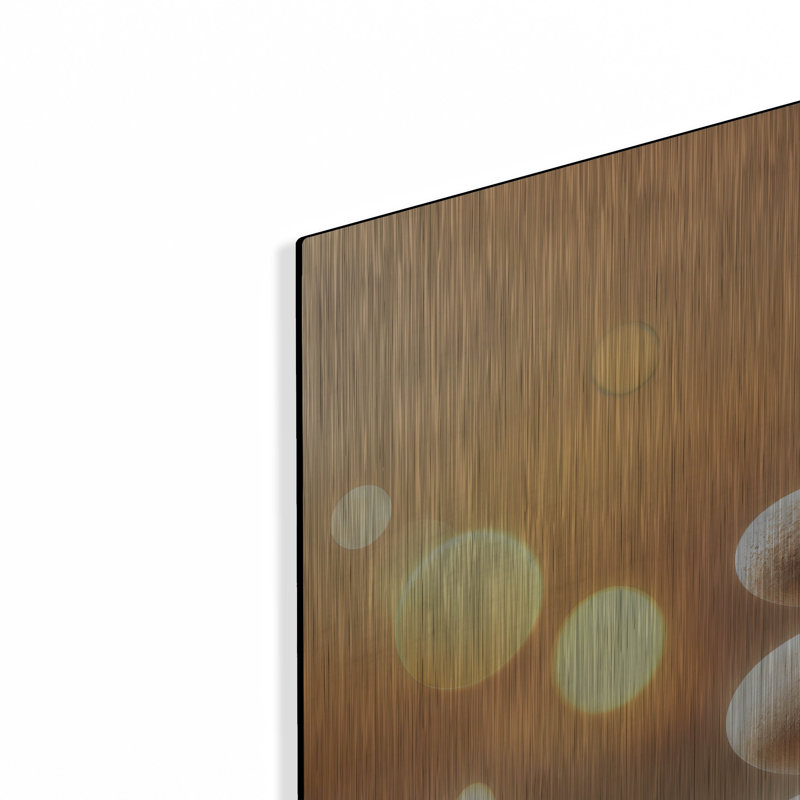  'Zen Rock And Candles' by Rey Klimt Metal Wall Art, 24" x 24", H 36 po x l 36 po