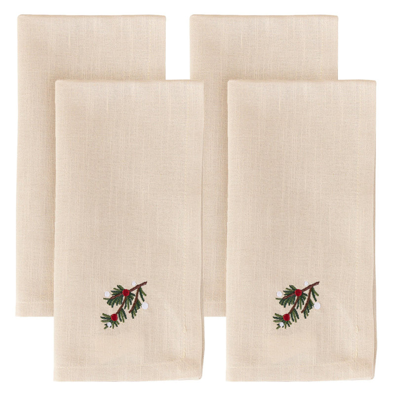 Ensemble de 4 serviettes de table Liliauna