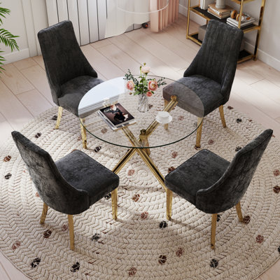 Ensemble de salle à manger à piédestal moderne avec chaise Dininig