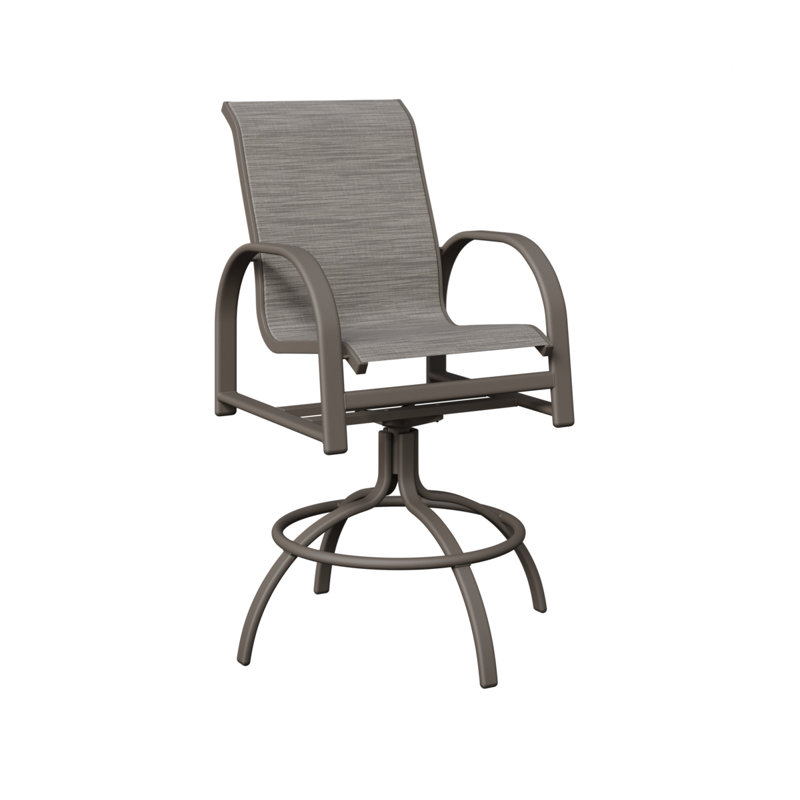 Chaise de bar pivotante Cazares Graphite, Mica perle, Graphite