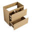 Meuble-lavabo autoportant à double tiroir de 30 po en chêne, style minimaliste, meuble-lavabo à base de bois d'ingénierie - couleur chêne moderne encastré