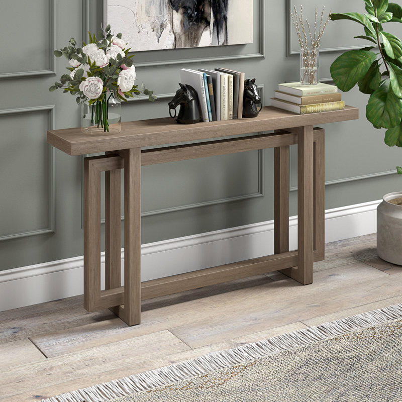 Ademide 111.7cm Console Table, Antiqued Grey Oak, 75cm H x 139.7cm W x 25.4cm D
