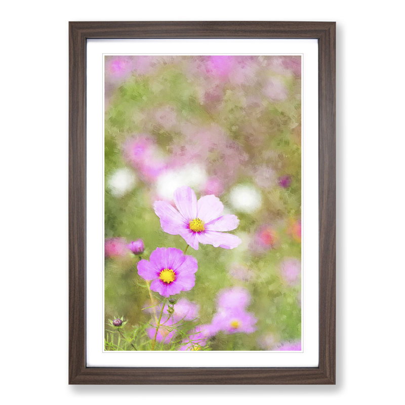 Spring Purple Flowers - Picture Frame Graphic Art, Walnut, 36cm H x 27cm W x 2cm D