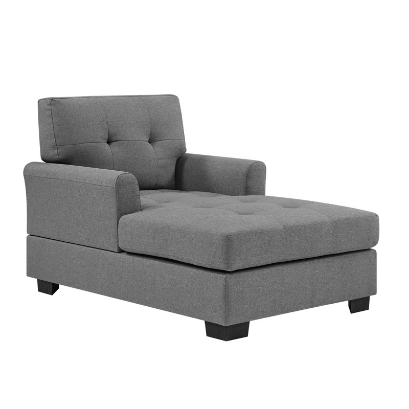 Glenvar Upholstered Chaise Lounge, Gray 100% Polyester