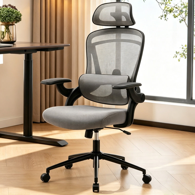 Chaise de bureau Grovetown, Gris