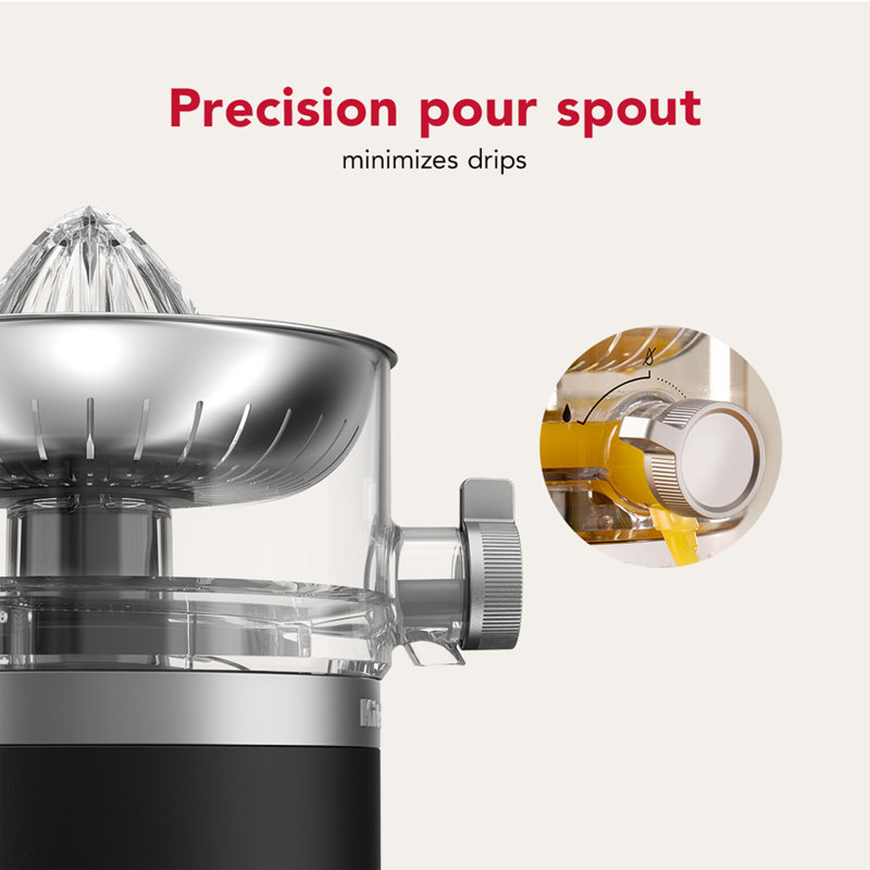 KitchenAid Go Cordless Citrus Juicer With Removable Battery, Auto-Reversing Reamer & Precision Pour