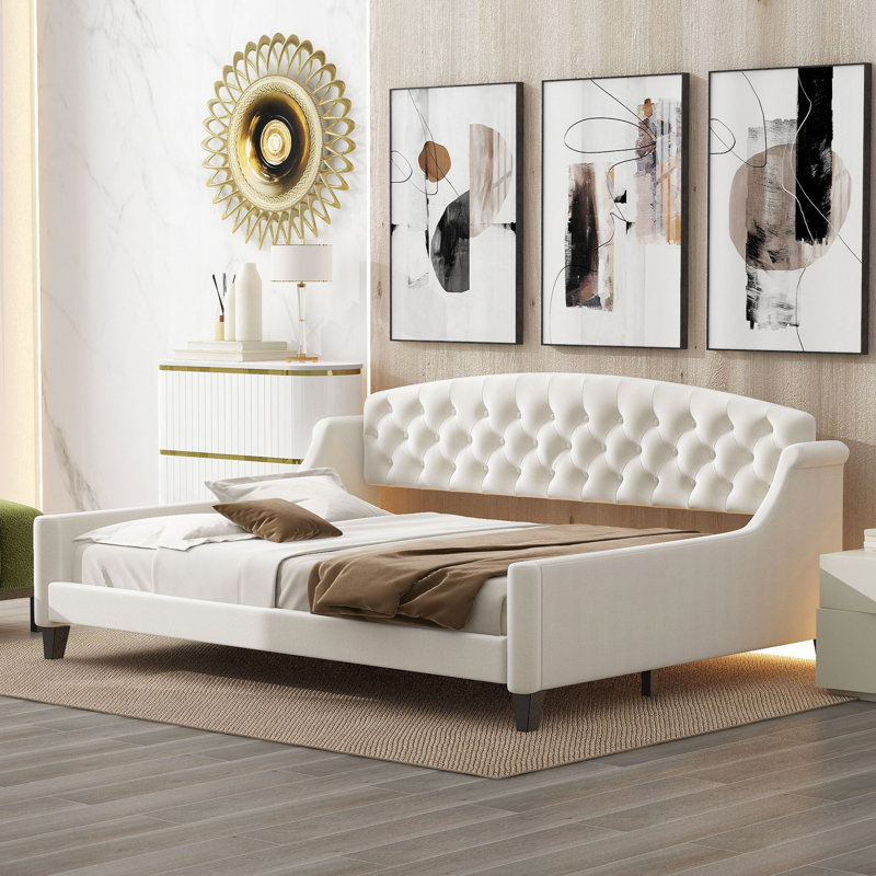 Lit de jour Modern Luxury, Beige, Lit double