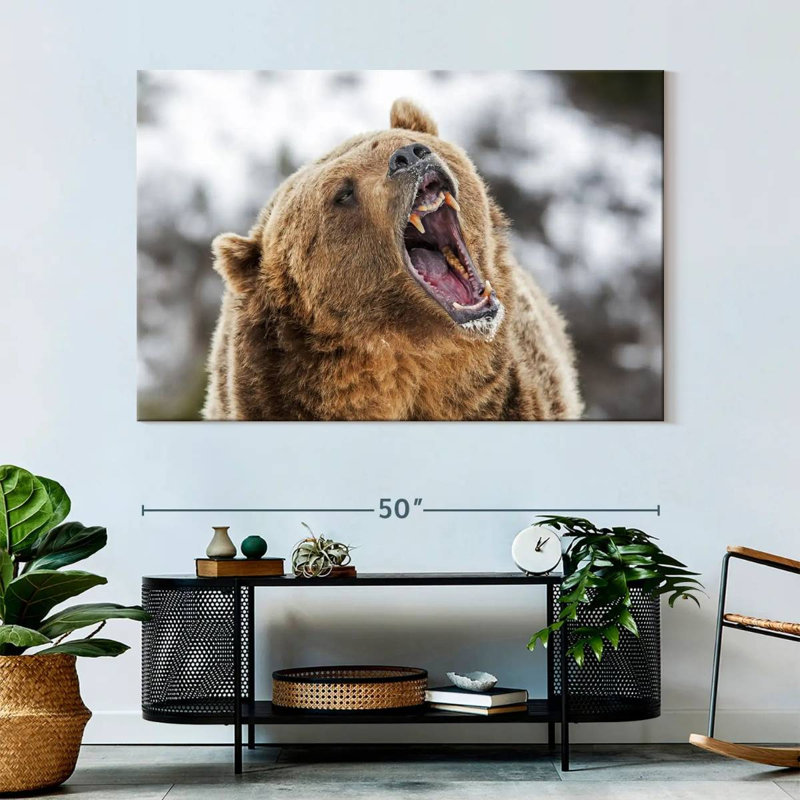 Roaring Grizzly Bear, 34" H x 51" W