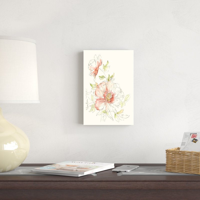 Aquarelle variété florale I, H 12 po x l 8 po x P 1,25 po