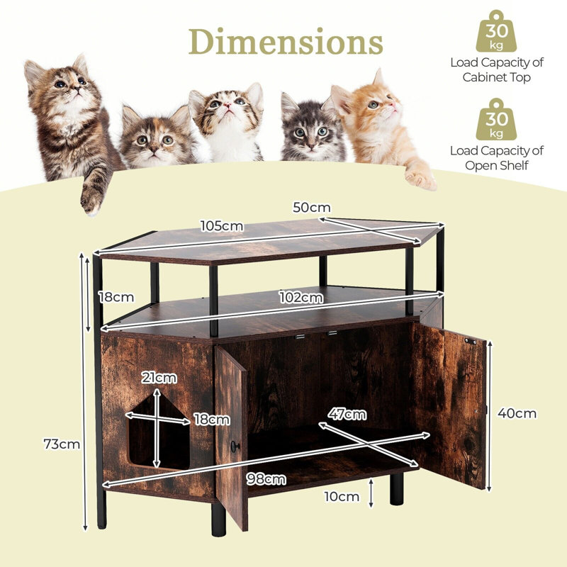 Adriah Litter Box Enclosure, Brown