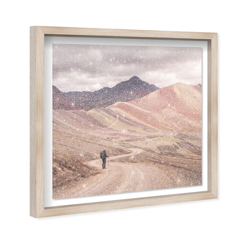 On My Way Print by Oliver Gal, Natural Oak Shadowbox, 21.5" H x 21.5" W