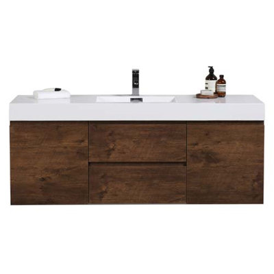 Base de meuble-lavabo double 60 po mural seulement