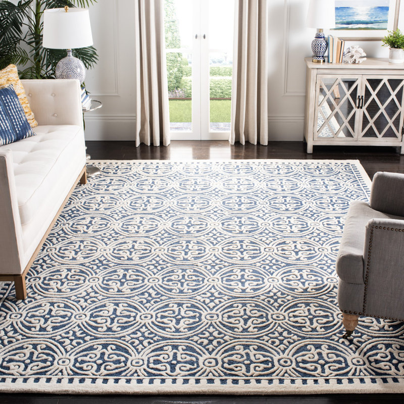Sadik Hand Tufted Wool Geometric Rug, Rectangle 8' x 10'