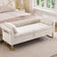 Banc de rangement Lunara 66 po L à couvercle rabattable rembourré, format king, avec pattes dorées, accoudoirs incurvés et 2 coussins-1952879671-1956203548