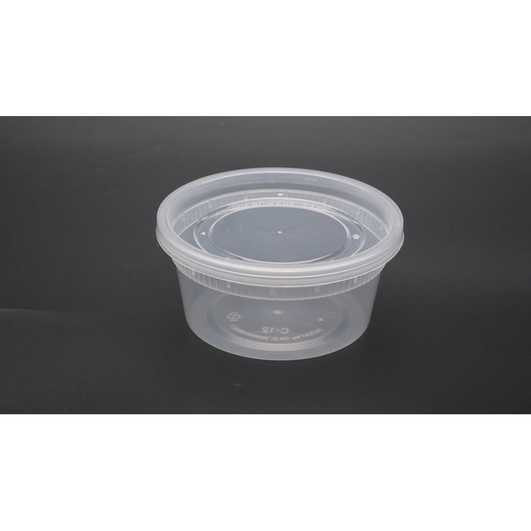 12 oz Disposable Soup Cups with Lids Plastic 240 Set