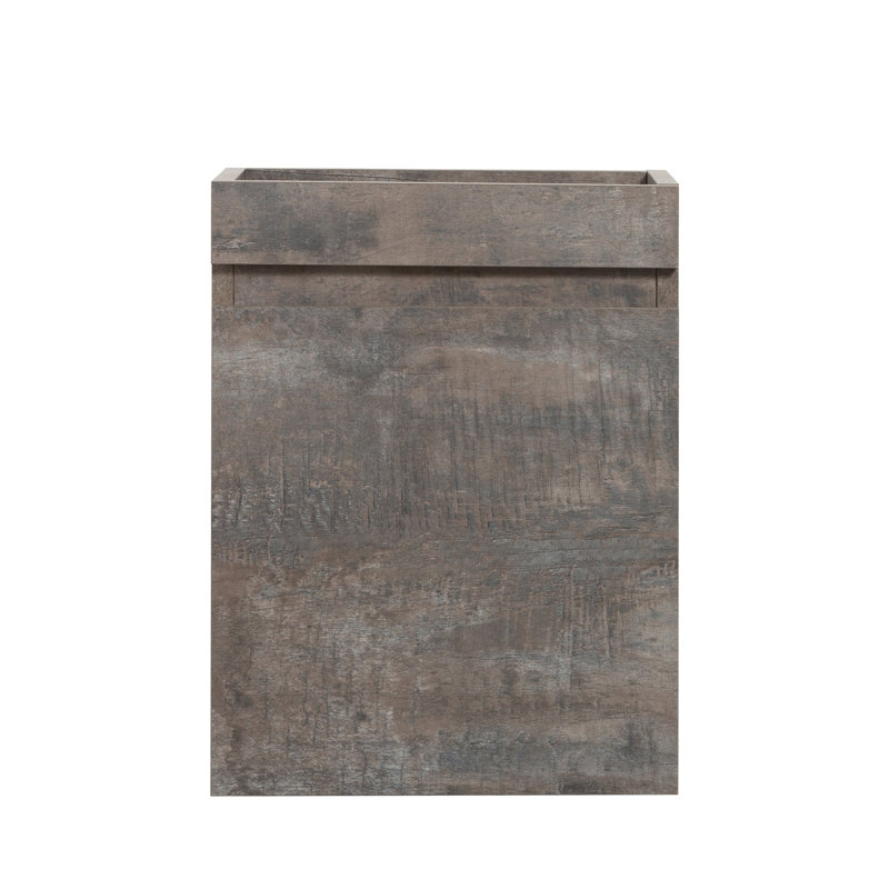 Meuble-lavabo mural 16 po avec lavabo, petite armoire de rangement murale avec lavabo en résine et portes, Gris