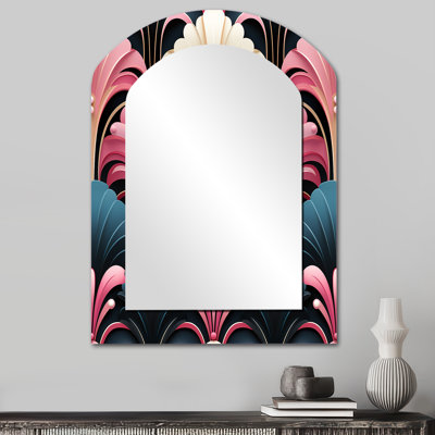 Motif damassé rose et bleu Art Deco