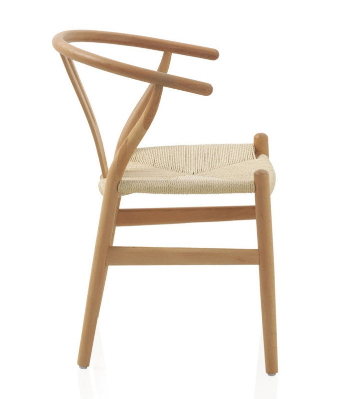 Brizendine 43cm H Solid Wood Wishbone Armchair in Natural