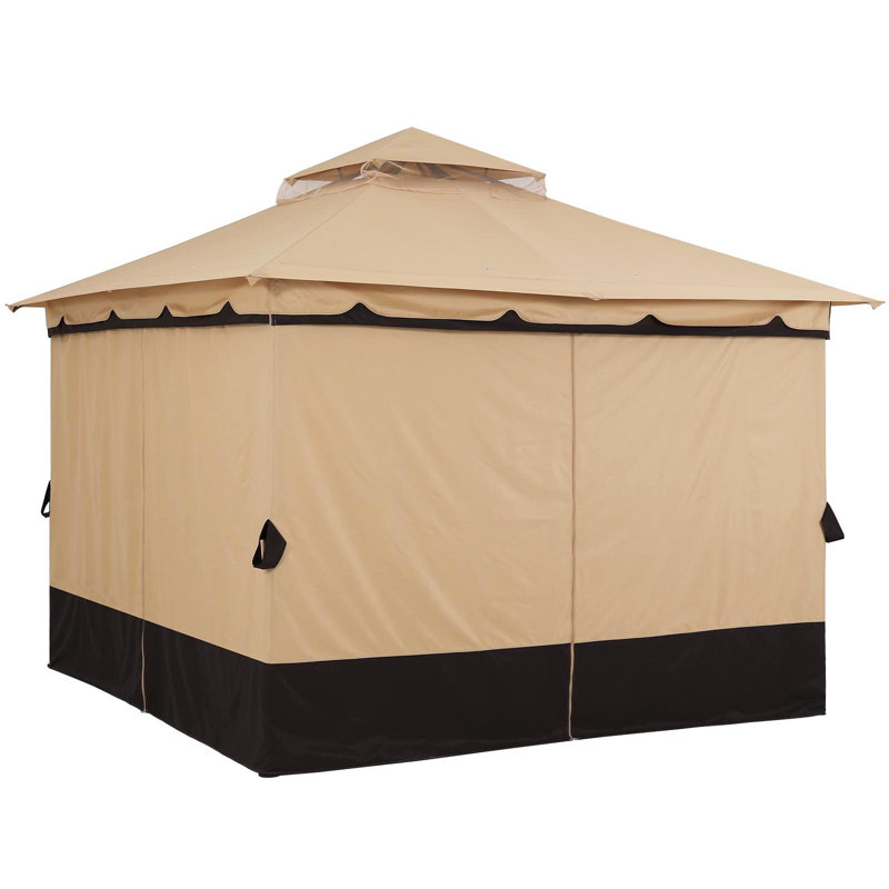 Steel Patio The Soft Roof Gazebos, Khaki, 10 Ft. W x 12 Ft. D