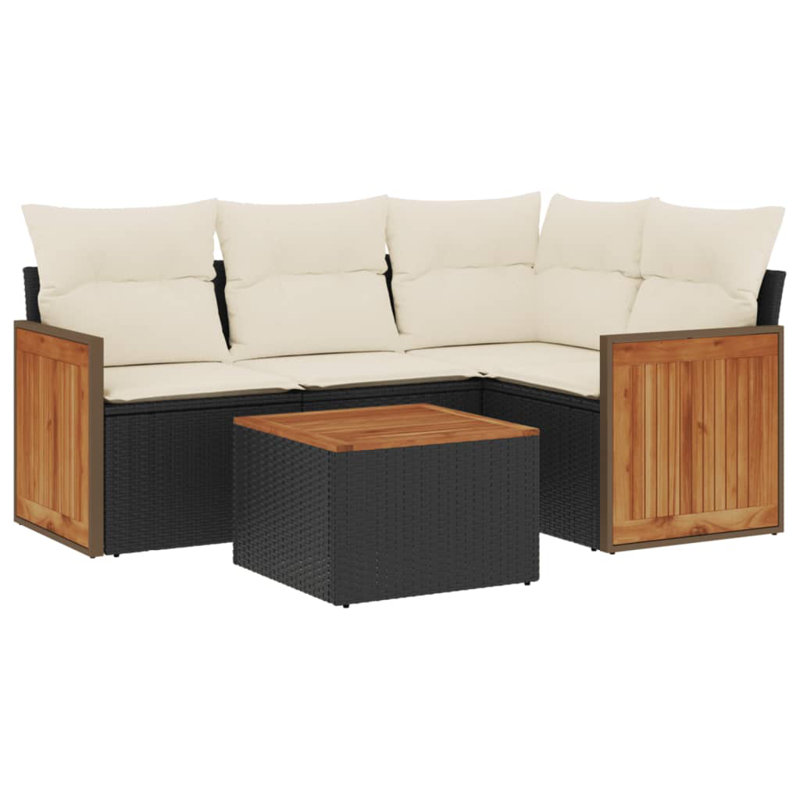 Vidaxl Garden Sofa Set Black, Cream White