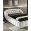 Eye-Catching Contemporary Style White Chenille Fabric Upholstered 1pc Est. King Size Bed Bedroom