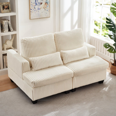 Accoudoir carré en velours côtelé à dossier réglable pour les espaces de travail. Blanc, mousse et ressort. 48,5 de largeur, 61 de profondeur, 37 de hauteur, 138 lb Flexibilité modulaire, efficacité du travail, sièges de soutien, ajustement en douceur,