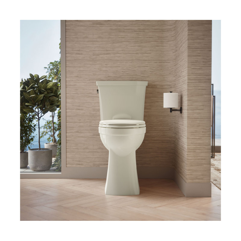Kelston Continuousclean Tall Two-Piece Elongated Toilet 1.28 GPF, Biscuit