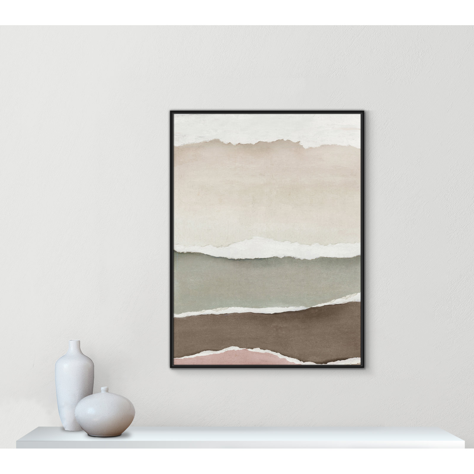 Torn Whispers I Print by Emma Peal, 49.5" H x 37.5" W, Black Floater