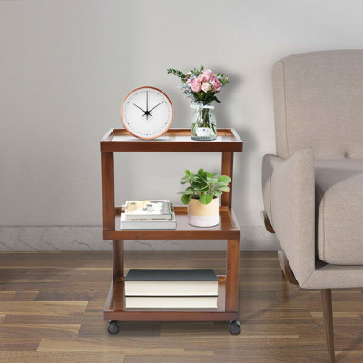 3-Tier Wood End Table
