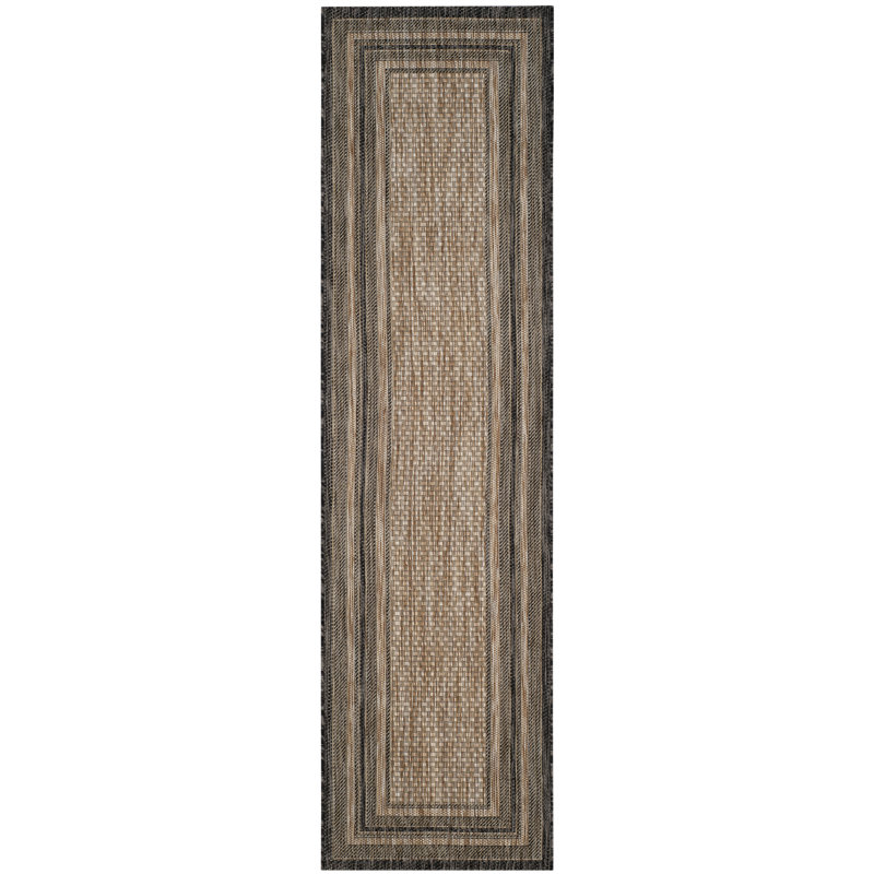 Augustinus Natural/Black Indoor/Outdoor Rug, Runner 69 x 244 cm