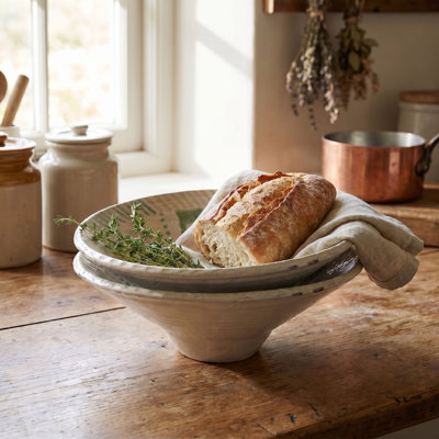 Hand-Painted Terracotta Bowl with Crackle Glaze