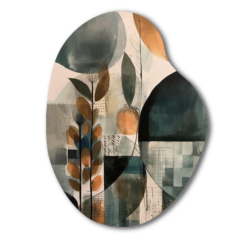 «Berlin - Unique Shape Boho Feather», reproduction d'art asymétrique, H 38 po x l 28 po x P 1 po