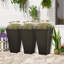Ensemble de 3 jardinières en plastique 28 po, brun-1070615895