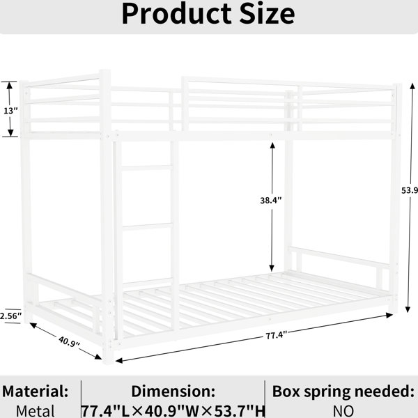 Isabelle & Max™ Twin Over Full Metal Bunk Bed With Form - Removable ...