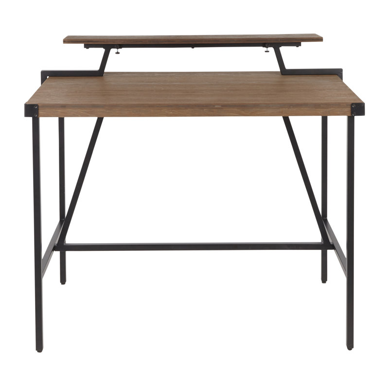 Bureau debout en bois massif Griggs, Noir