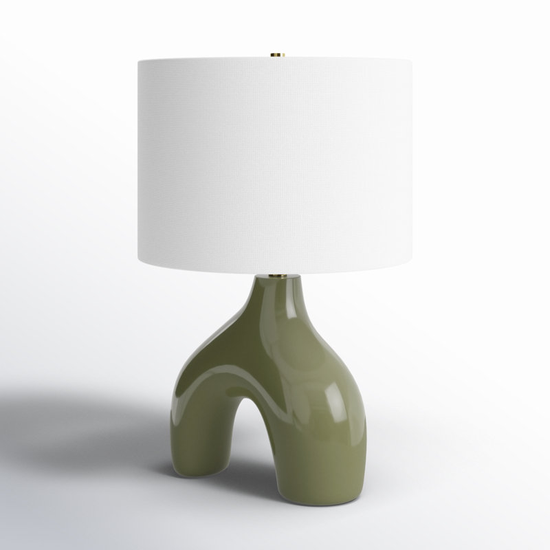 Lampe de table en céramique Arlis, Vert