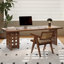 Bureau rectangulaire en bois massif brun noisette-1619093984