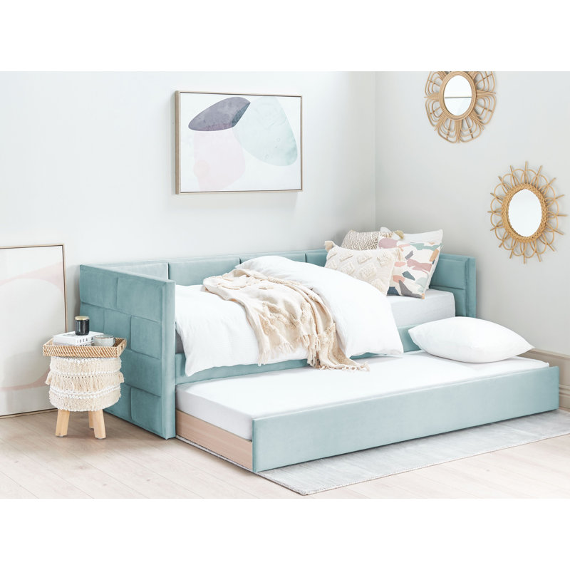 Anilu Upholstered EU Single - 90 X 200 Cm with Trundle, Green
