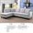 3-Piece Flannel Sectional Sofa-1419899862-1419899861