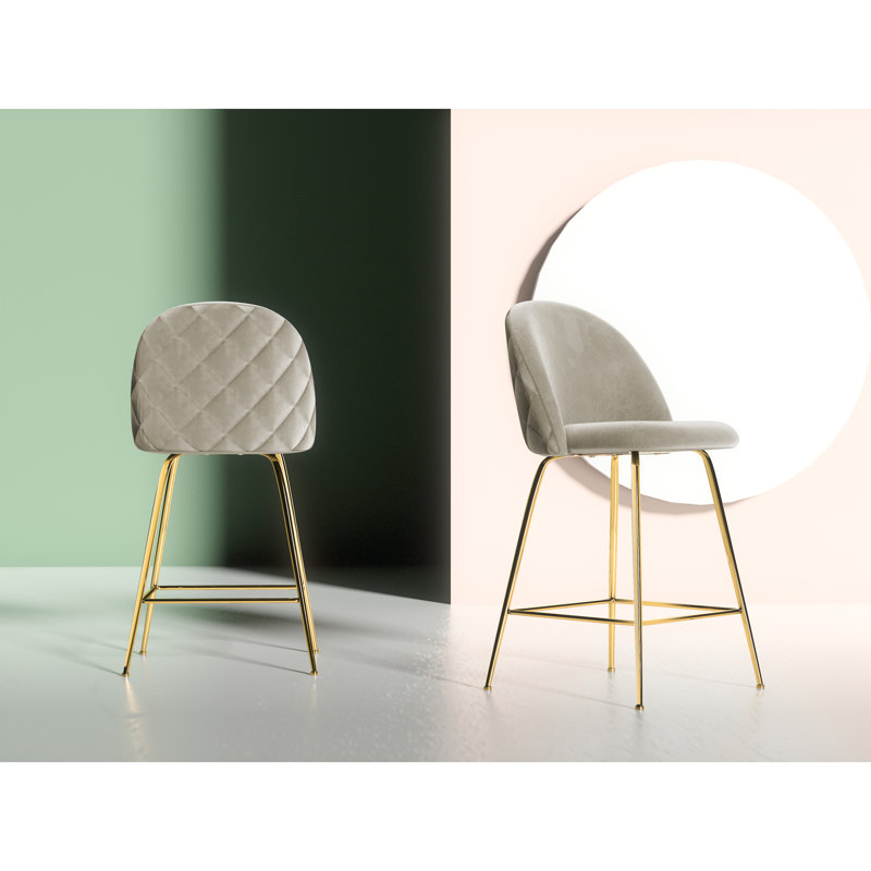 Ella Upholstered Counter Stool with Metal Frame