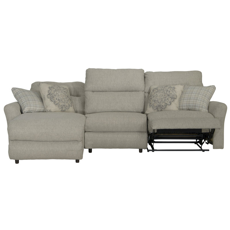 Mcpherson 3 - Piece Power Reclining Sectional with 1 Lay-Back Chaise and 1 Lay-Flat Recliner, Left Hand Facing