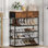Shoe Rack, 5 Tier Shoe Stand with 2 Non-Woven Drawers, Adjustable angle Mesh Shelves, Can Hold 16-20 Pairs of Shoes, Shoes Shelf for Closet, Entryway, Retro Brown and Black 