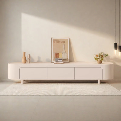 Cream-style storage TV cabinet