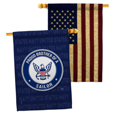 Drapeau de maison 40 po x 28 po Proud Brother Sailor