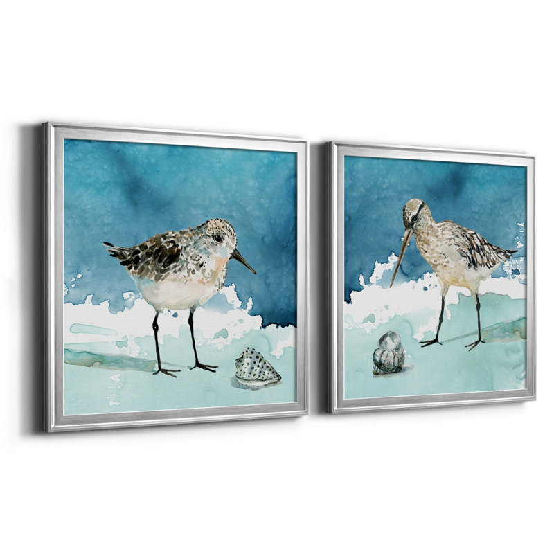 «Delray Sandpiper I», reproduction de photo sur toile 2 pièces, H 34,5 po x l 69 po x P 1,5 po, Argent