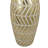 Accent Vase, Gold Resin Urn Shape, Lined Pattern In White, 28 Inch